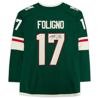 M.Wild #17 Marcus Foligno Fanatics Authentic Autographed Jersey Green Stitched American Hockey Jerseys CustomName