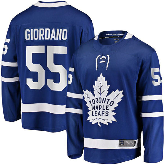 T.Maple Leafs #55 Mark Giordano Fanatics Branded Home Breakaway Player Jersey Blue Stitched American Hockey Jerseys CustomName
