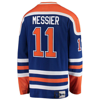 E.Oilers #11 Mark Messier Fanatics Branded Premier Breakaway Retired Player Jersey Blue Stitched American Hockey Jerseys CustomName