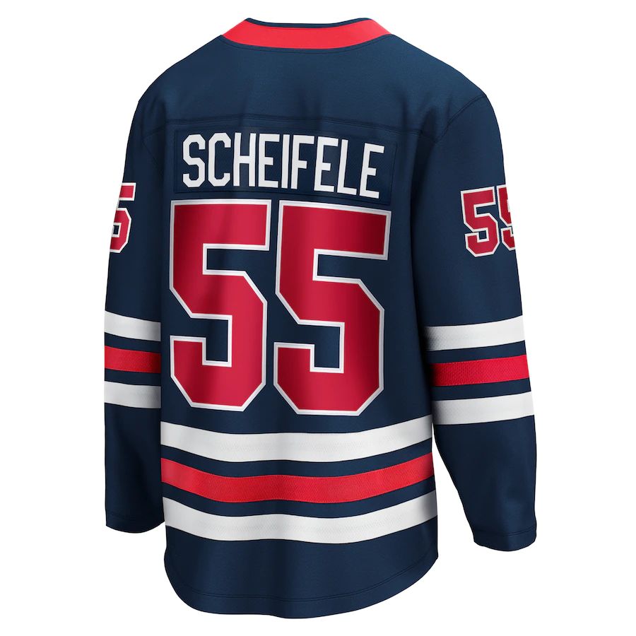W.Jets #55 Mark Scheifele Fanatics Branded 2021-22 Alternate Premier Breakaway Player Jersey Navy Stitched American Hockey Jerseys CustomName