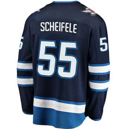 W.Jets #55 Mark Scheifele Fanatics Branded Breakaway Replica Jersey Navy Stitched American Hockey Jerseys CustomName