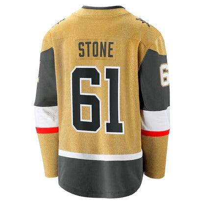 V.Golden Knights #61 Mark Stone Fanatics Branded 2020-21 Home Premier Breakaway Player Jersey Gold Alternate Jersey Hockey Jerseys CustomName