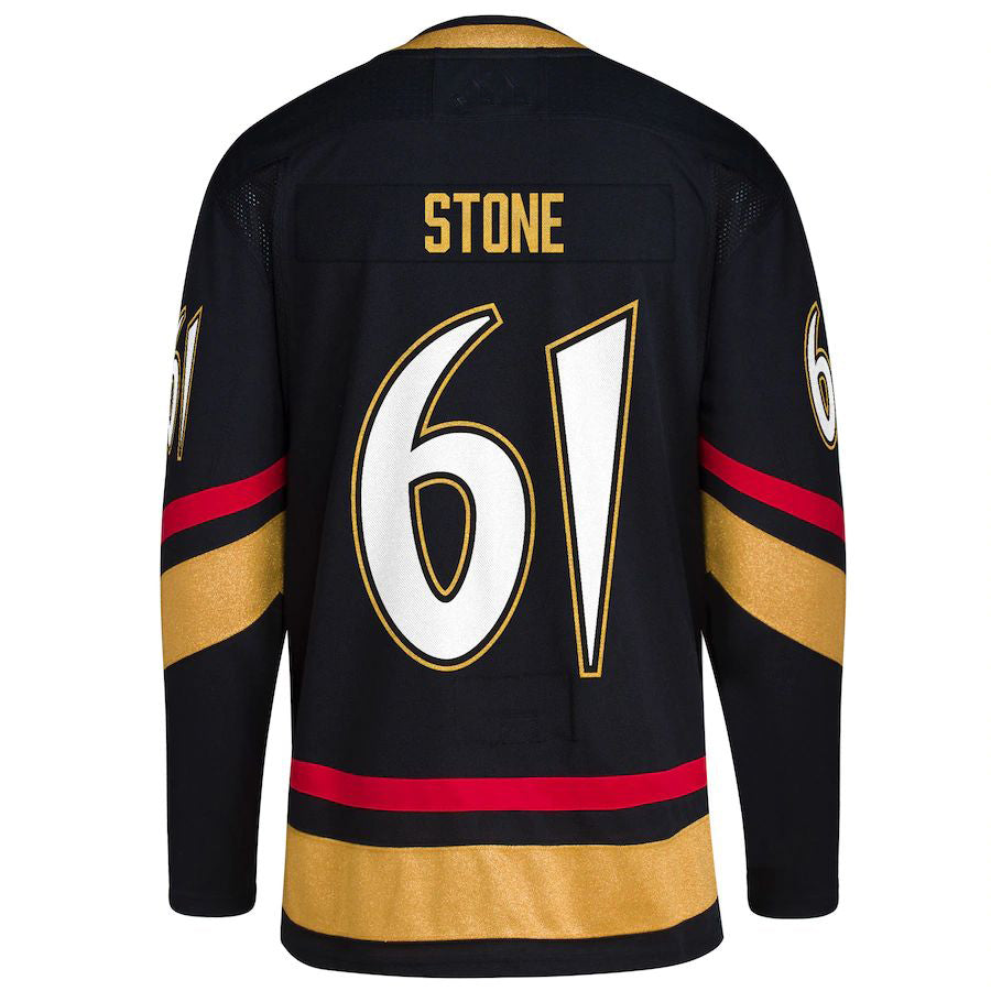 V.Golden Knights #61 Mark Stone Reverse Retro 2.0 Authentic Player Jersey Black Alternate Jersey Hockey Jerseys CustomName
