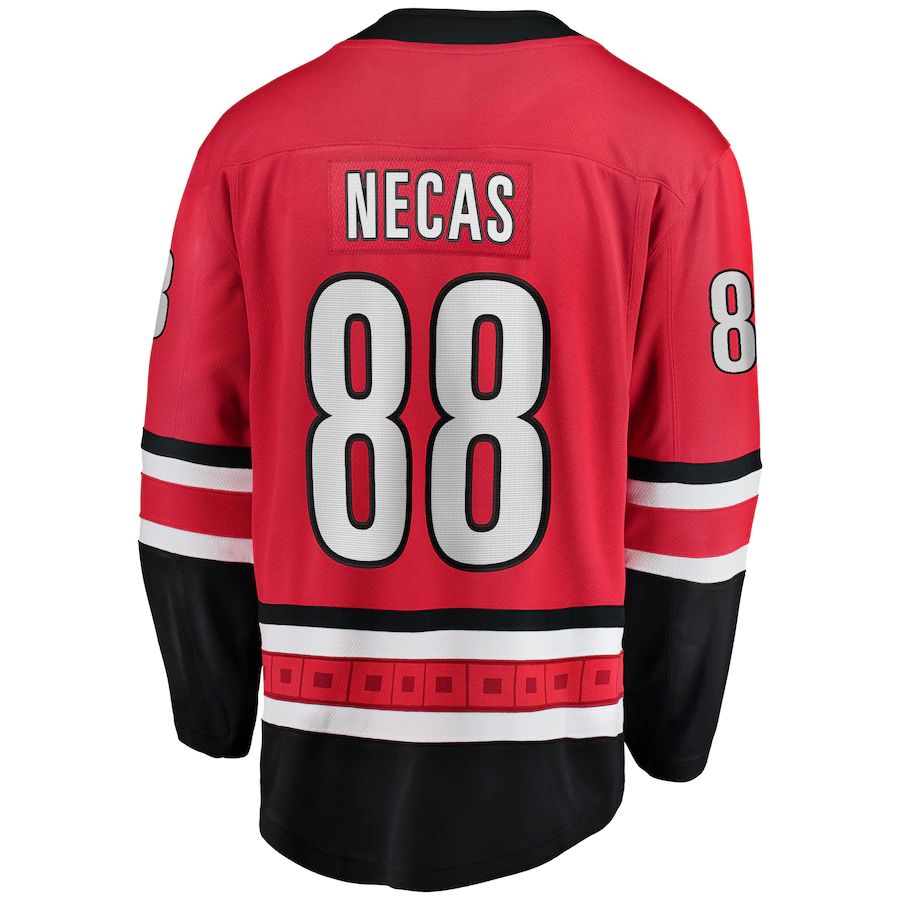 C.Hurricanes #88 Martin Necas Fanatics Branded Home Breakaway Player Jersey Red Stitched American Hockey Jerseys CustomName