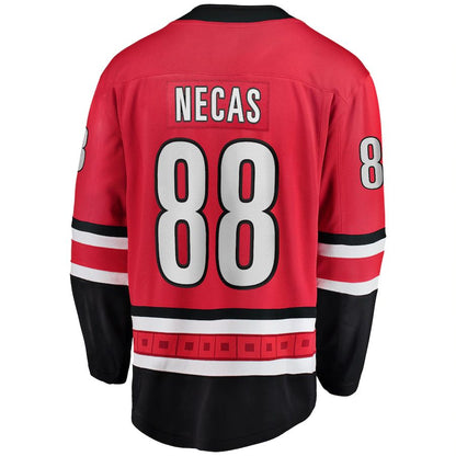 C.Hurricanes #88 Martin Necas Fanatics Branded Home Breakaway Player Jersey Red Stitched American Hockey Jerseys CustomName