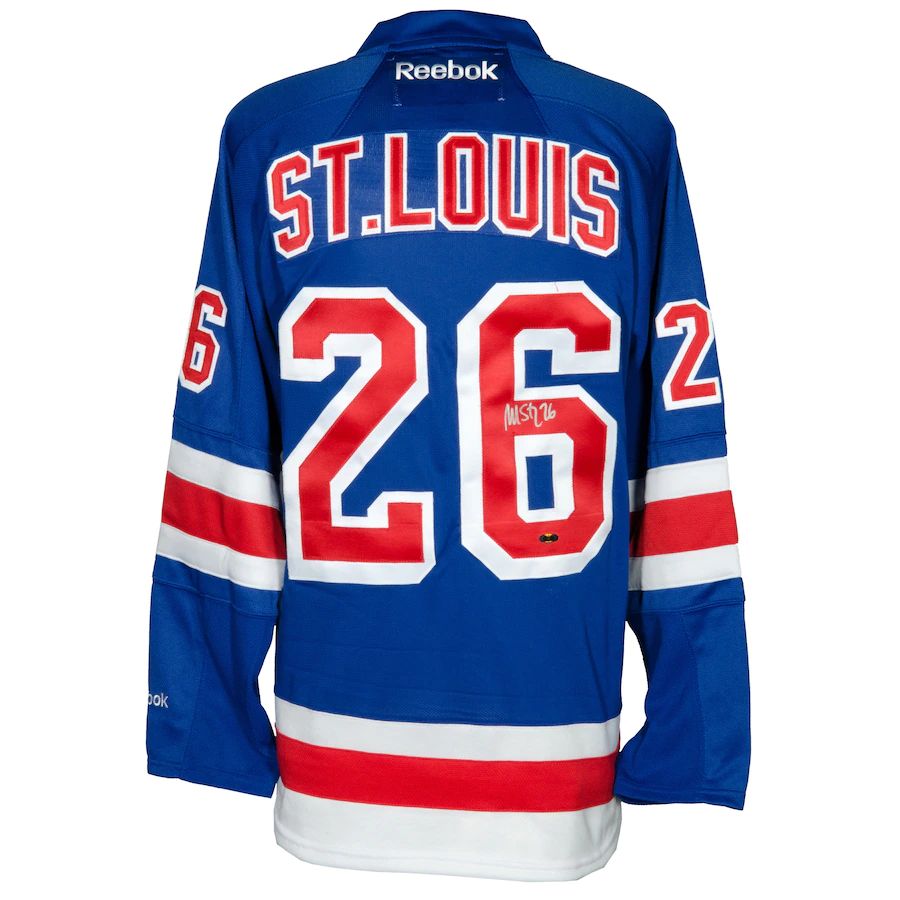 NY.Rangers #26 Martin St. Louis Fanatics Authentic Autographed Reebok Blue Stitched American Hockey Jerseys CustomName