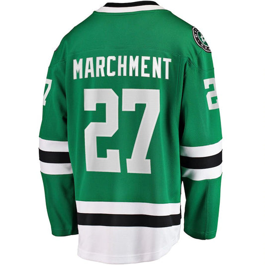 D.Stars #27 Mason Marchment Fanatics Branded Home Breakaway Player Jersey Kelly Green Stitched American Hockey Jerseys CustomName