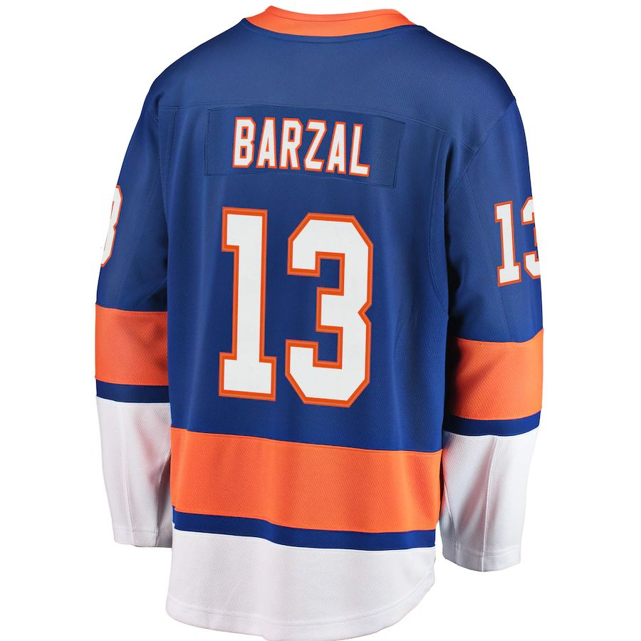 NY.Islanders #13 Mathew Barzal Fanatics Branded Home Premier Breakaway Player Jersey Royal Stitched American Hockey Jerseys CustomName