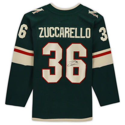 M.Wild #36 Mats Zuccarello Fanatics Authentic Autographed Jersey Green Stitched American Hockey Jerseys CustomName