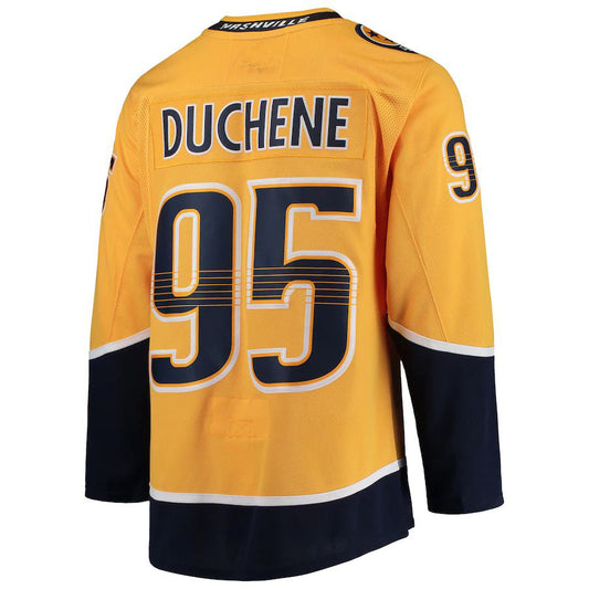 N.Predators #95 Matt Duchene Home Authentic Player Jersey Gold Stitched American Hockey Jerseys CustomName