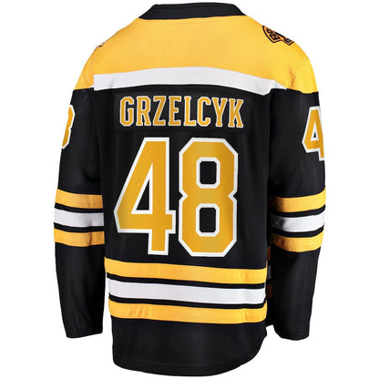 B.Bruins #48 Matt Grzelcyk Fanatics Branded Team Home Breakaway Player Jersey Black Stitched American Hockey Jerseys CustomName
