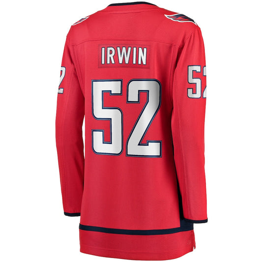 W.Capitals #52 Matt Irwin Fanatics Branded Home Breakaway Player Jersey Red Stitched American Hockey Jerseys CustomName
