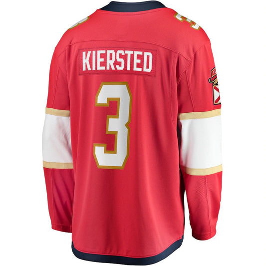 F.Panthers #3 Matt Kiersted Fanatics Branded Home Team Breakaway Player Jersey Red Stitched American Hockey Jerseys CustomName