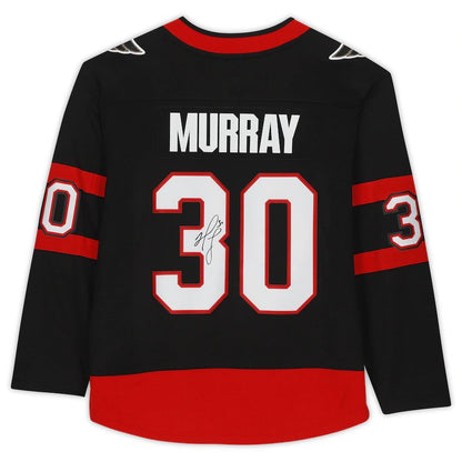 O.Senators #30 Matt Murray Fanatics Authentic Autographed Breakaway Jersey Black Stitched American Hockey Jerseys CustomName