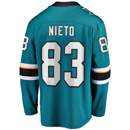 SJ.Sharks #83 Matt Nieto Fanatics Branded Breakaway Player Jersey Teal Stitched American Hockey Jerseys CustomName