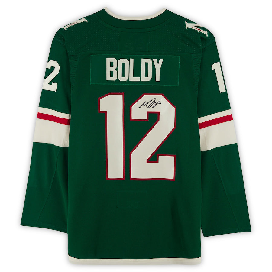 M.Wild #12 Matthew Boldy Fanatics Authentic Autographed Jersey Green Stitched American Hockey Jerseys CustomName