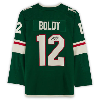 M.Wild #12 Matthew Boldy Fanatics Authentic Autographed Jersey Green Stitched American Hockey Jerseys CustomName