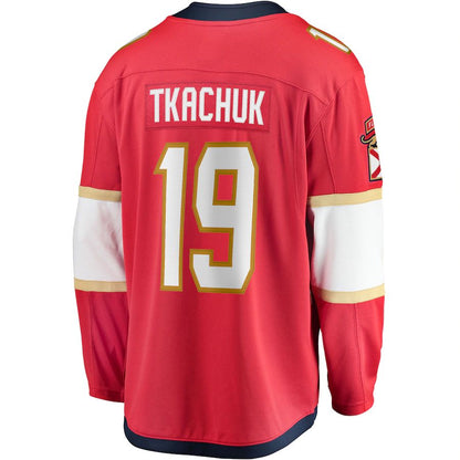 F.Panthers #19 Matthew Tkachuk Fanatics Branded Home Breakaway Player Jersey Red Stitched American Hockey Jerseys CustomName
