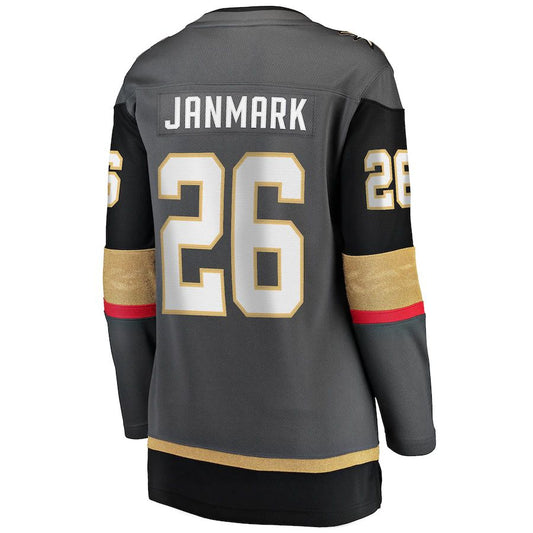V.Golden Knights #26 Mattias Janmark Fanatics Branded 2017-18 Alternate Breakaway Jersey Gray Hockey Jerseys CustomName