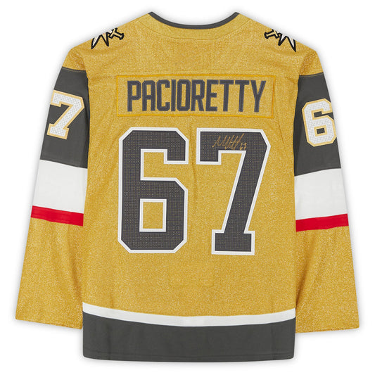 V.Golden Knights #67 Max Pacioretty Fanatics Authentic Autographed Gold Alternate Authentic Jersey Hockey Jerseys CustomName