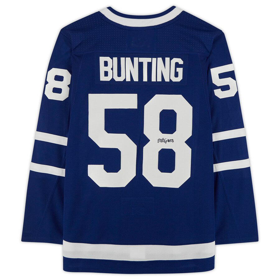 T.Maple Leafs #58 Michael Bunting Fanatics Authentic Autographed Jersey Blue Stitched American Hockey Jerseys CustomName