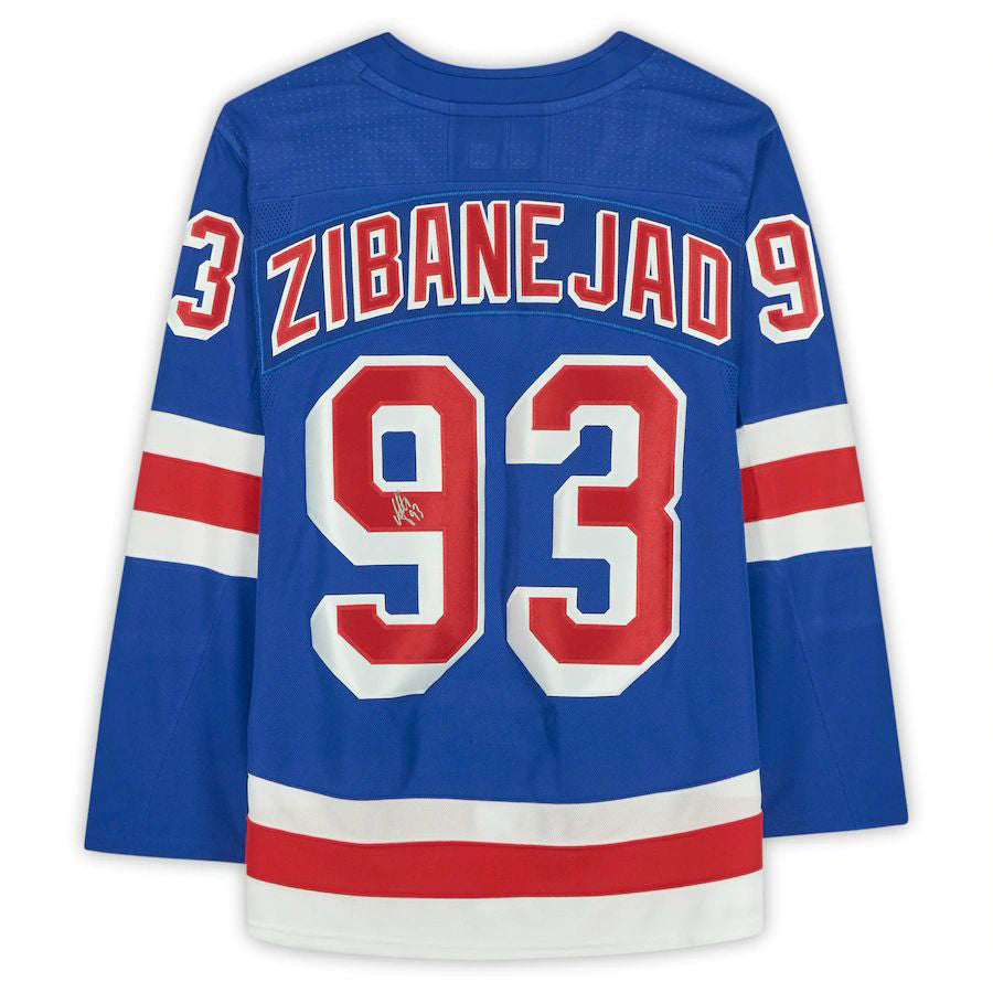 NY.Rangers #93 Mika Zibanejad Fanatics Authentic Autographed  Blue Stitched American Hockey Jerseys CustomName