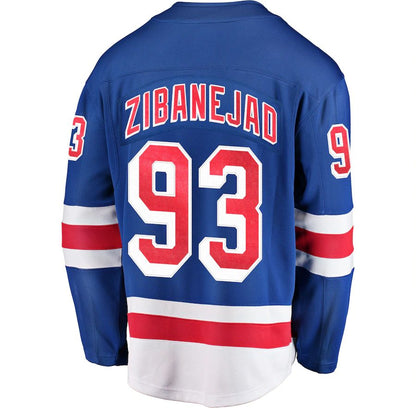 NY.Rangers #93 Mika Zibanejad Fanatics Branded Premier Breakaway Player Jersey Blue Stitched American Hockey Jerseys CustomName