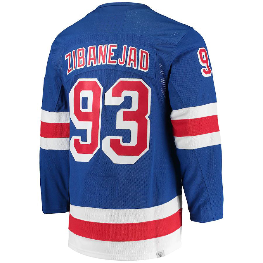 NY.Rangers #93 Mika Zibanejad Home Primegreen Authentic Pro Player Jersey Blue Stitched American Hockey Jerseys CustomName