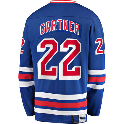 NY.Rangers #22 Mike Gartner Fanatics Branded Premier Breakaway Retired Player Jersey Blue Stitched American Hockey Jerseys CustomName