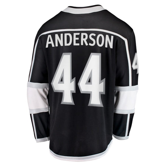 LA.Kings #44 Mikey Anderson Fanatics Branded Home Breakaway Player Jersey Black Stitched American Hockey Jerseys CustomName