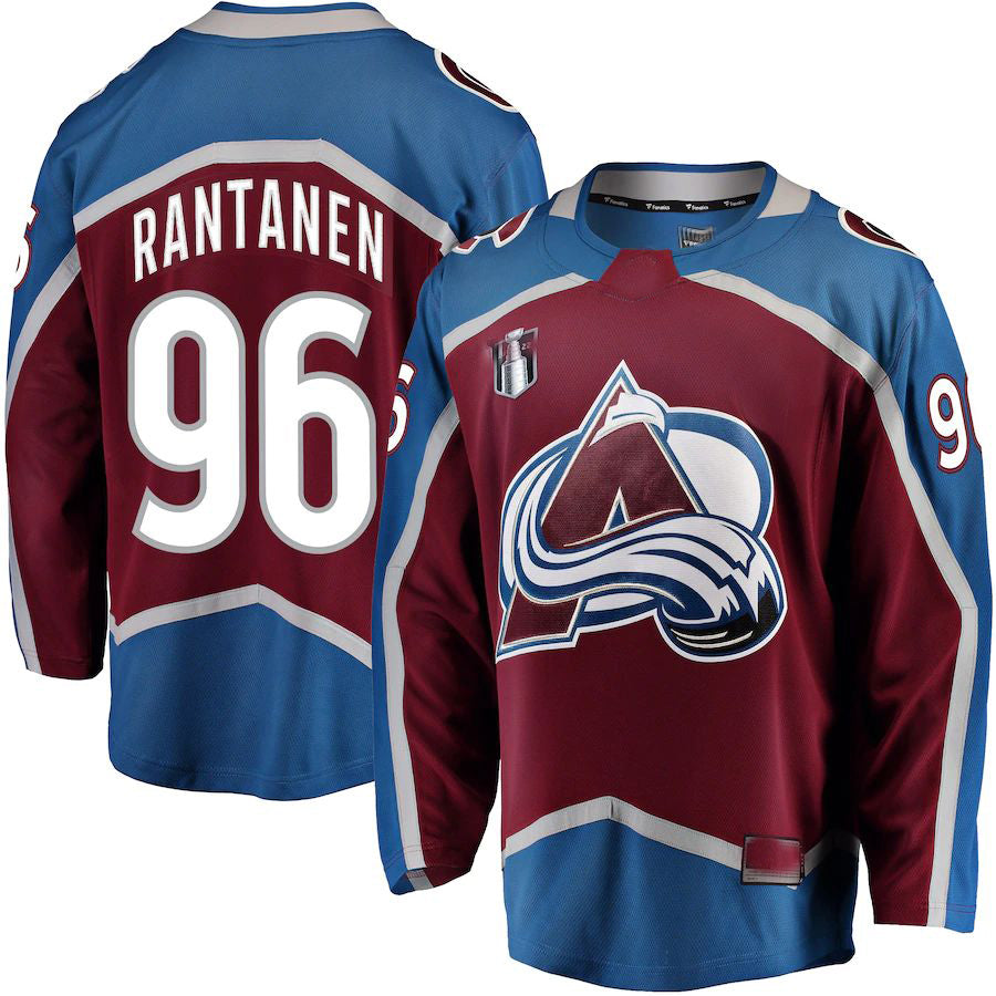 C.Avalanche #96 Mikko Rantanen Fanatics Branded Home 2022 Stanley Cup Final Breakaway Player Jersey Burgundy Stitched American Hockey Jerseys CustomName