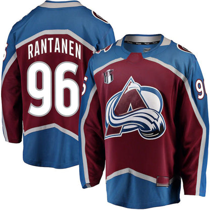 C.Avalanche #96 Mikko Rantanen Fanatics Branded Home 2022 Stanley Cup Final Breakaway Player Jersey Burgundy Stitched American Hockey Jerseys CustomName