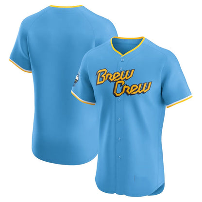 Milwaukee Brewers City Connect Elite Jersey - Powder Blue Stitched Baseball Jersey