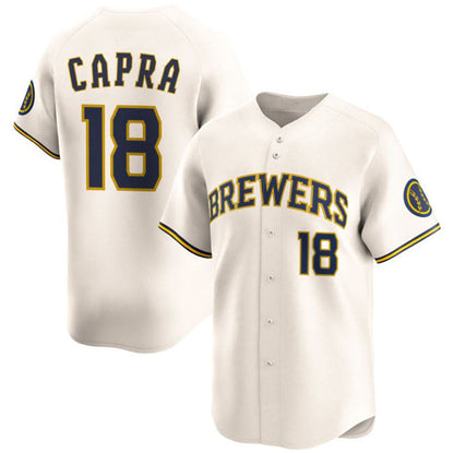 Milwaukee Brewers #18 Vinny Capra Cream 2025 Limited Stitched Baseball Jersey