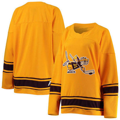 M.Golden Gophers 25th Anniversary Women's Hockey Team Jersey Gold Stitched American College Jerseys