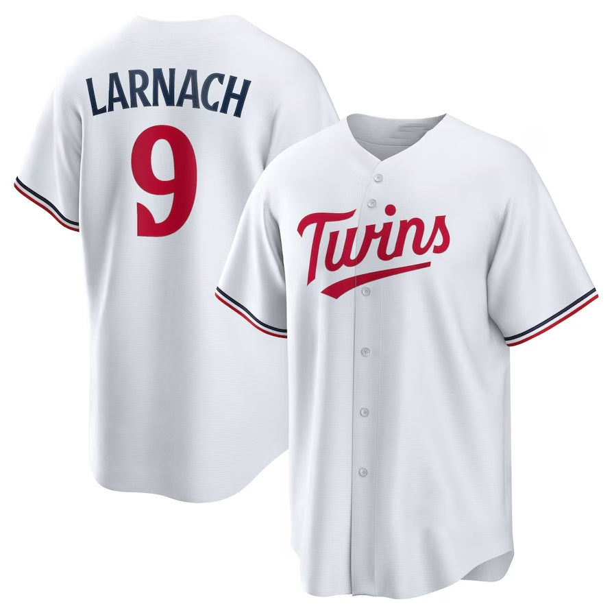 Minnesota Twins #9 Trevor Larnach Home Replica Jersey - White Stitched Baseball Jersey