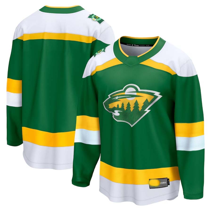 M.Wild Fanatics Alternate Premier Breakaway Jersey ¨C Green Stitched American Hockey Jerseys CustomName