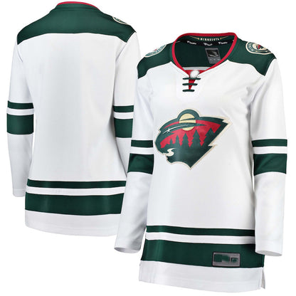 M.Wild Fanatics Fanatics Branded Away Breakaway Jersey White Stitched American Hockey Jerseys CustomName