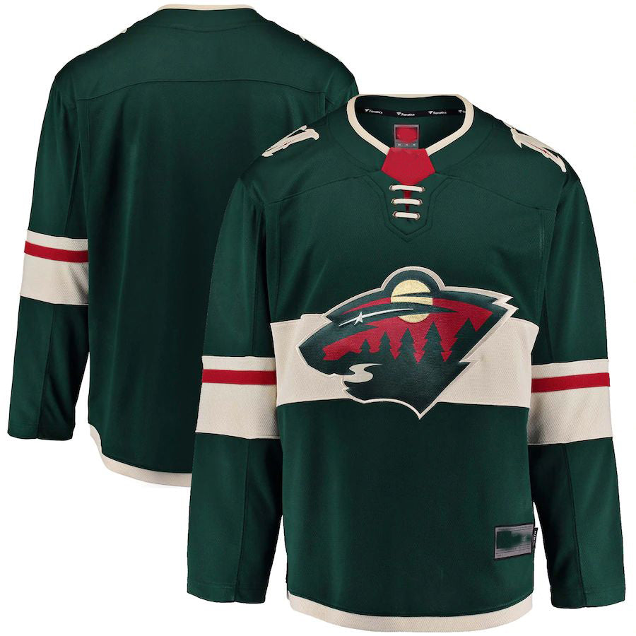 M.Wild Fanatics Branded Breakaway Home Jersey Green Stitched American Hockey Jerseys CustomName