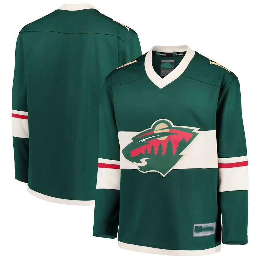 M.Wild Fanatics Fanatics Branded Home Replica Blank Jersey Green Stitched American Hockey Jerseys CustomName