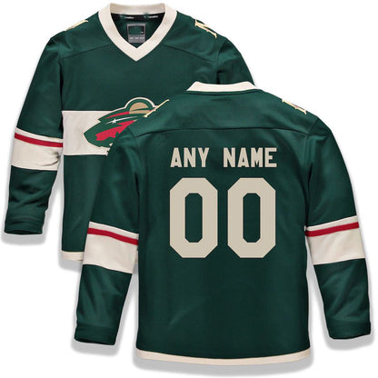 Custom M.Wild Fanatics Branded Home Replica Jersey Green Stitched American Hockey Jerseys CustomName