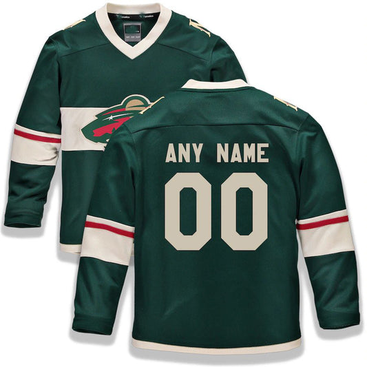 Custom M.Wild Fanatics Branded Home Replica Jersey Green Stitched American Hockey Jerseys CustomName