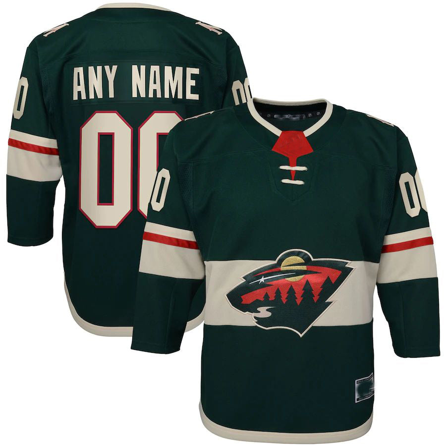 Custom M.Wild Home Premier Jersey Green Stitched American Hockey Jerseys CustomName