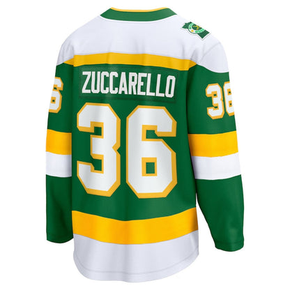 M.Wild #36 Mats Zuccarello Fanatics Alternate Premier Breakaway Player Jersey - Green Stitched American Hockey Jerseys CustomName