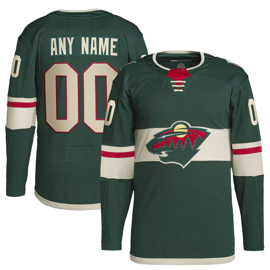 Custom M.Wild Home Primegreen Authentic Pro Jersey Green Stitched American Hockey Jerseys CustomName
