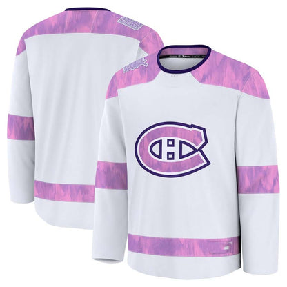 M.Canadiens Fanatics 2024 Hockey Fights Cancer Practice Jersey - White Stitched American Hockey Jerseys CustomName