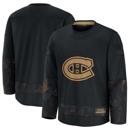 M.Canadiens Fanatics 2024 Military Appreciation Practice Jersey - Black Stitched American Hockey Jerseys CustomName