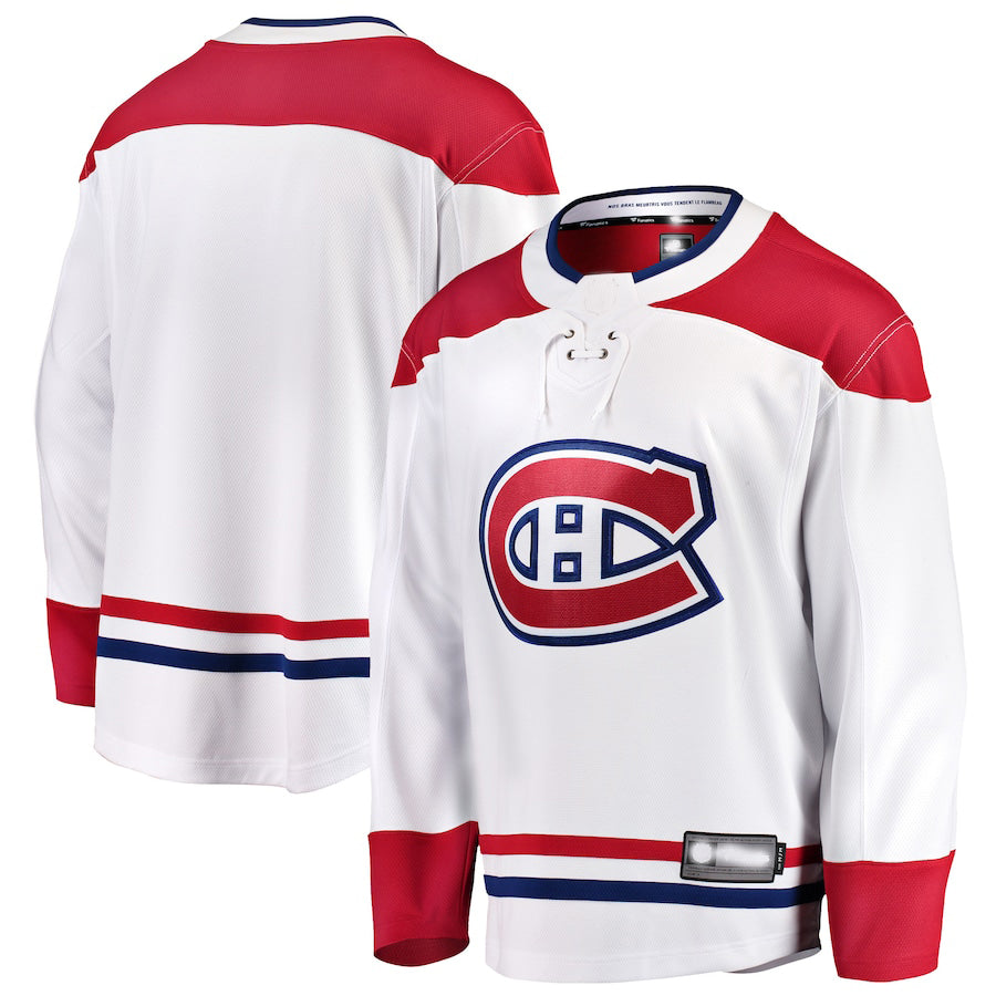 M.Canadiens Fanatics Branded Breakaway Away Jersey White Stitched American Hockey Jerseys CustomName