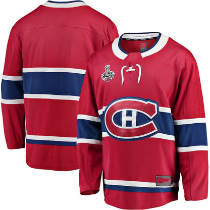 M.Canadiens Fanatics Branded Home 2021 Stanley Cup Final Bound Breakaway Jersey Red Stitched American Hockey Jerseys CustomName