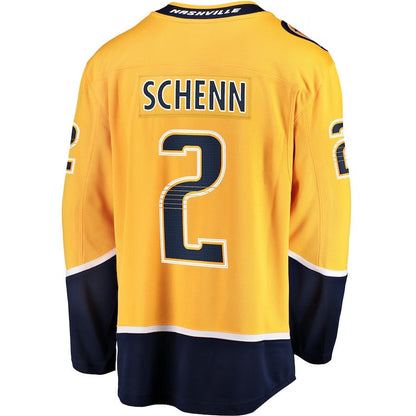 N.Predators #2 Luke Schenn Fanatics Home Breakaway Jersey - Gold Stitched American Hockey Jerseys CustomName
